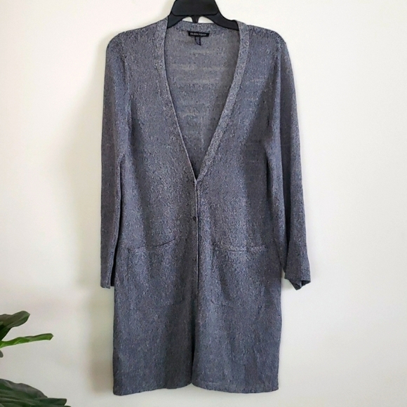 Eileen Fisher Linen blend cardigan, women's size small, button down, kni… - Picture 1 of 7
